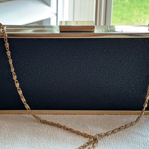 Black with gold trim Kate Landry tote/clutch - Picture 2 of 10